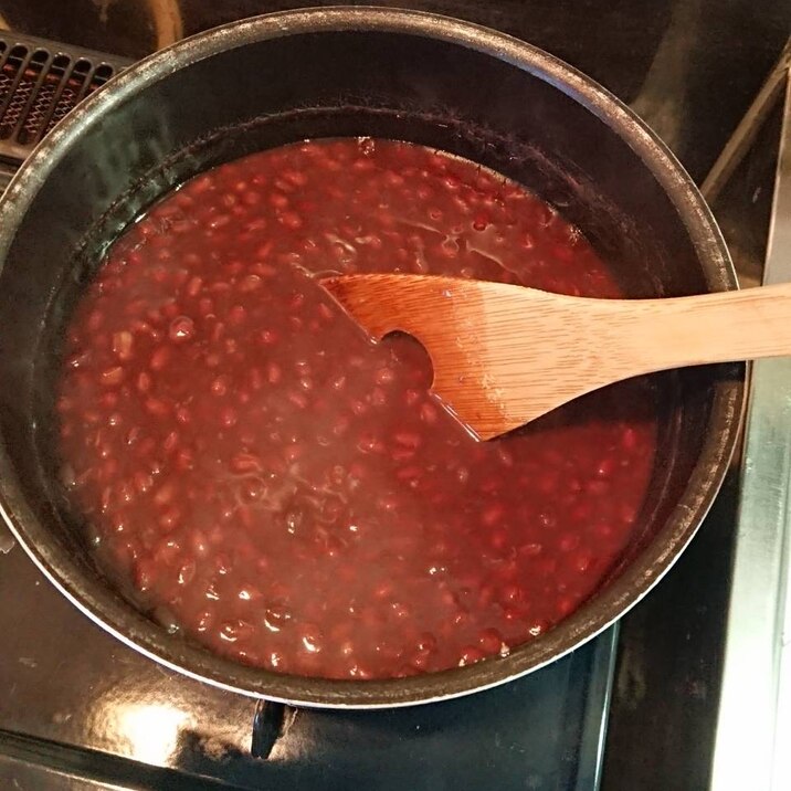 圧力鍋で煮小豆